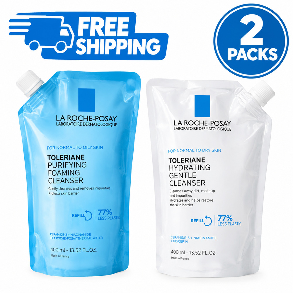 La Roche-Posay Toleriane Cleanser Refill Duo 400ml 13.52oz 2 Pack